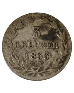 Nassau 3 kreuzer 1833 - Prata