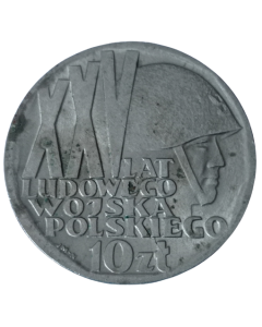 Polônia 10 zlotych 1968 - 25º Aniversário - Exército Polonês