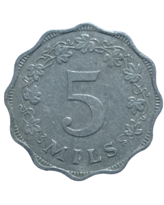 Malta 5 mils 1972