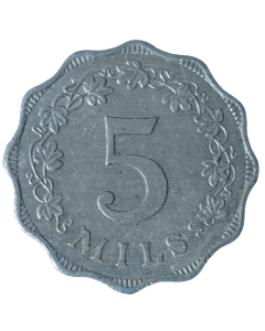 Malta 5 mils 1972