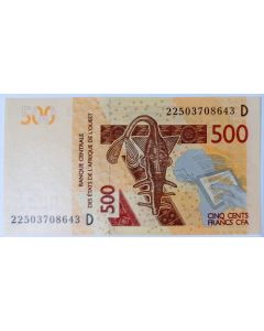 Estados da África Ocidental 500 Francos CFA 2022 FE - (D) Mali  