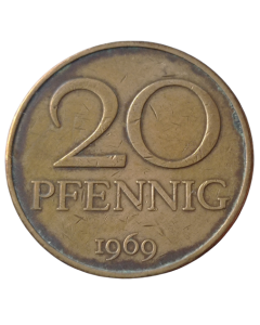 Alemanha Oriental (DDR) 20 pfennig 1969