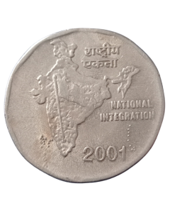 Índia 2 rúpias 2001 - Integração nacional