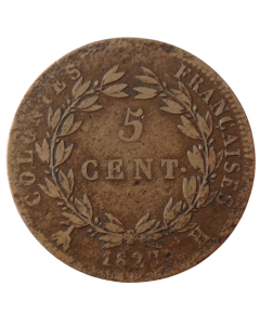 Colônias Francesas 5 Cents 1827