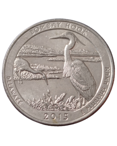Estados Unidos ¼ dólar 2015 - Refúgio Nacional de Vida Selvagem Bombay Hook
