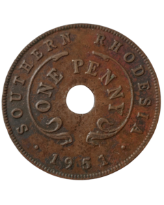 Rodésia do Sul 1 Penny 1951 - Colônia britânica