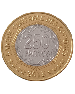 Comores 250 Francos 2013 FC - 30º aniversário - Banco Central