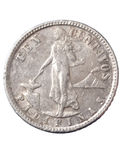 Filipinas 10 centavos 1945 - Administração dos Estados Unidos (Prata)