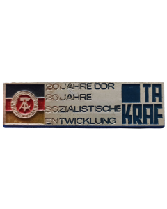 Distintivo da Alemanha Oriental - Takraf Veb Takraf - engenharia pesada  - 20 anos da RDA