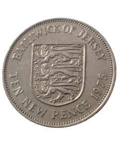 Jersey 10 Pence Novos 1975