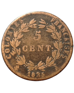 Colônias Francesas 5 Cents 1825