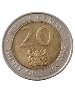 Quênia 20 Shillings 1998