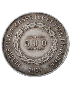 Brasil 500 Réis 1855 - Prata