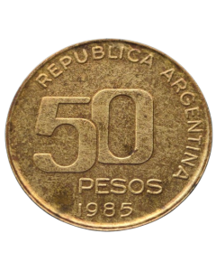 Argentina 50 pesos 1985 - 50º Aniversário Banco Central