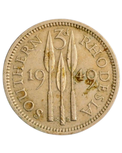 Rodésia do Sul 3 Pence 1949