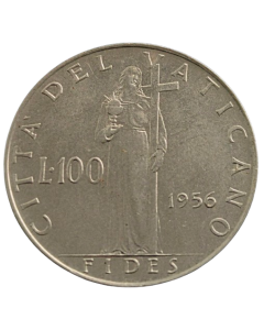 Cidade do Vaticano 100 Liras 1956 - Papa Pio XII
