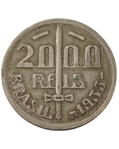 Brasil 2000 Réis 1935 - Caxias (Prata)