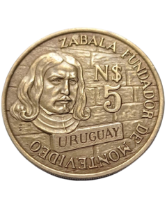 Uruguai 5 Novos Pesos 1976 - 250 Anos da Fundação de Montevidéu - Zabala