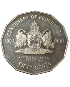 Austrália 50 Cents 2001 FC - Território Capital da Australia