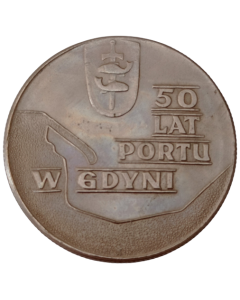 Polônia 10 Zlotych 1972 - 50º aniversário - Porto de Gdynia
