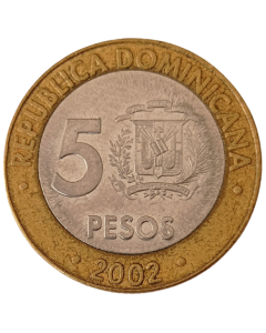 República Dominicana 5 Pesos 2002