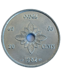 Laos 20 cêntimos 1952