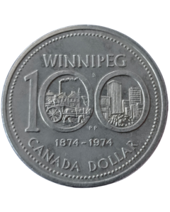 Canadá 1 Dólar 1974 - 100º aniversário de Winnipeg