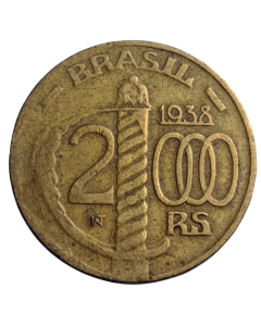 Brasil 2000 Réis 1938 - Poligonal