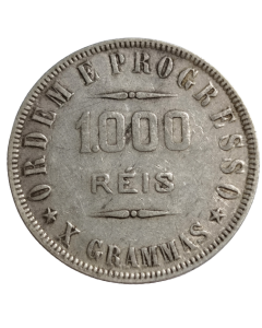 Brasil 1000 Réis 1909 - Prata