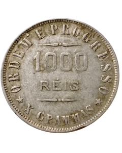 Brasil 1000 Réis 1907 - Prata