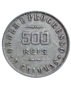 Brasil 500 Réis 1906 Sem Acento - Prata