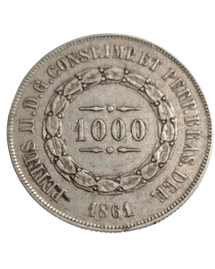 Brasil 1000 Réis 1861 - Prata