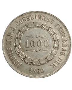 Brasil 1000 Réis 1860 - Prata