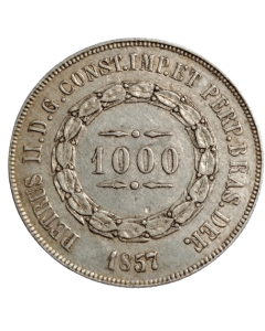 Brasil 1000 Réis 1857 - Prata