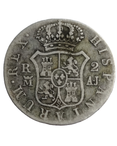 Espanha 2 Reales 1824 - Prata